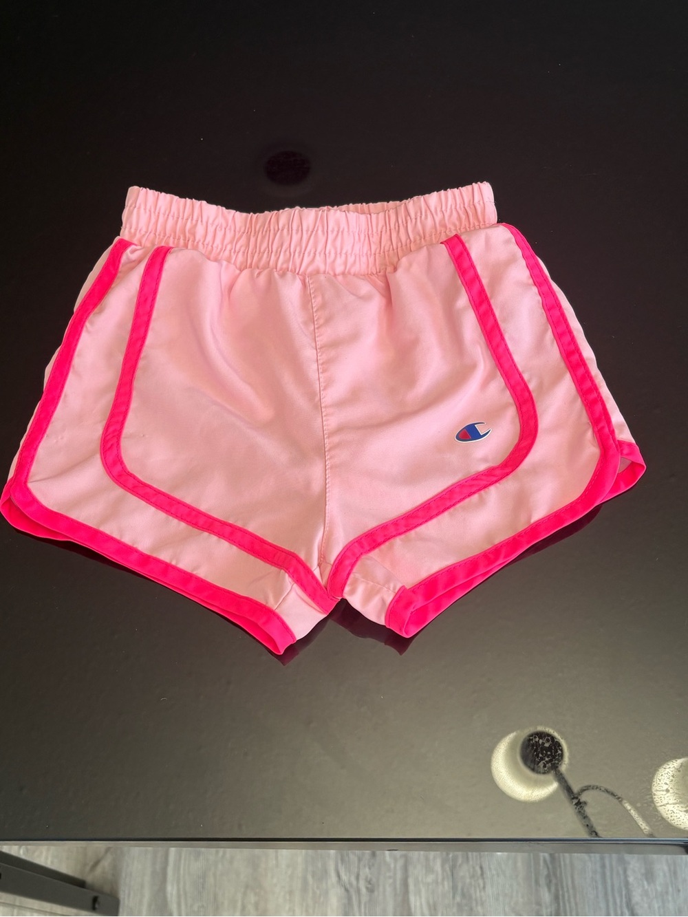 Champion Pink Girls' Athletic Shorts with Hot Pink Trim